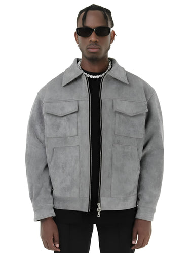 Men's Vintage High Street Suede Jacket With Zipper Lapel Casual Short Jacket For Men -, Coats & Jackets , Drestiny , Australia, Black, Brown, Camel, Canada, FR, Grey, L, M, New Zealand, S, United Kingdom, United States, XL, XXL, XXXL , Drestiny , www.shopdrestiny.com